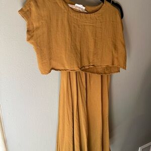 Mable Mustard Brown Tank Top